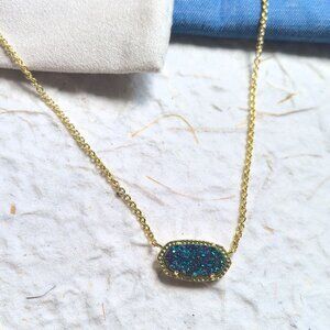Kendra Scott Elisa Multicolor Drusy Pendant Necklace in Gold